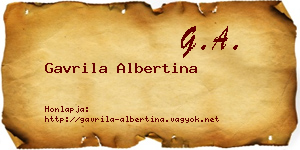 Gavrila Albertina névjegykártya